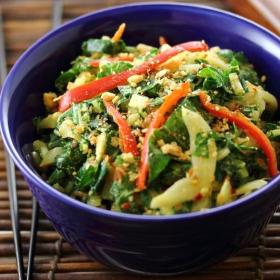 Bok Choy Salad w Peanut Dressing