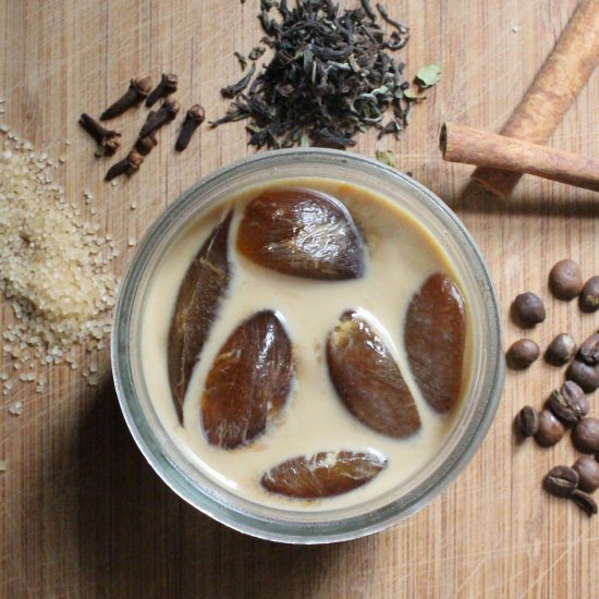 Iced Caramel Chai + Coffee Cubes