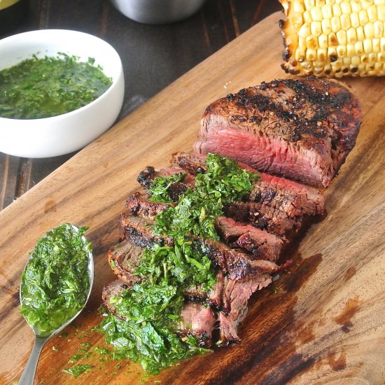 Filet mignon with mint and parsley