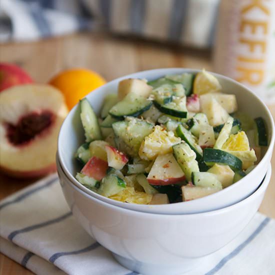 Cucumber Fruit Salad with Kefir