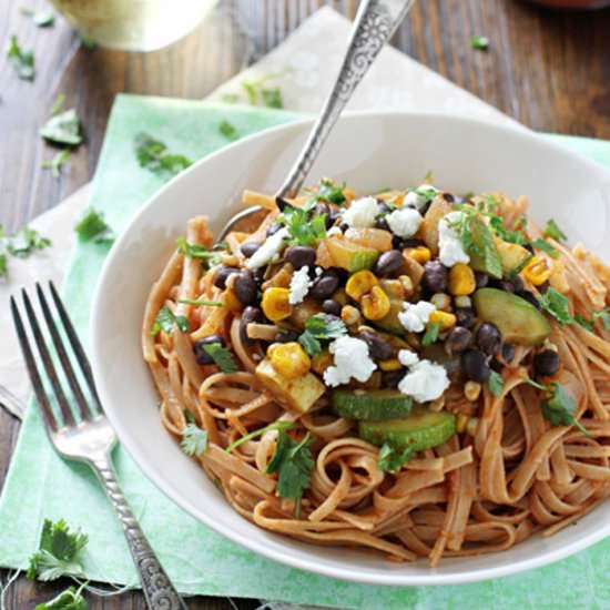 Vegetable enchilada pasta