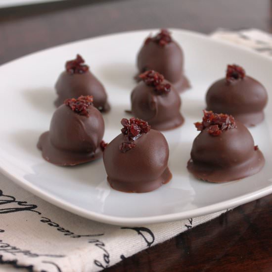 Dark Chocolate Cherry Truffles