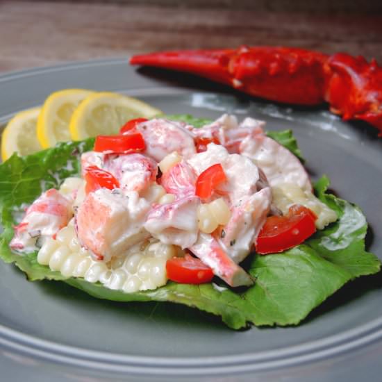 Lobster & Corn Salad Lettuce Wraps