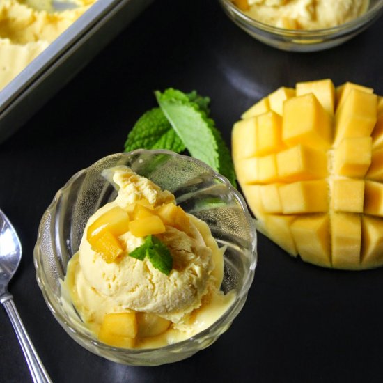 Homemade Mango Ice Cream