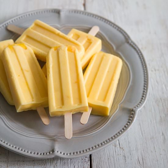 Rum Mango Lassi Popsicles