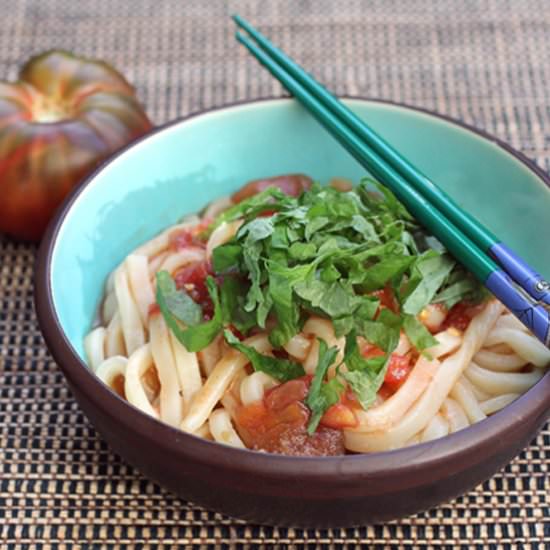 Cold Udon with Fresh Tomatoes