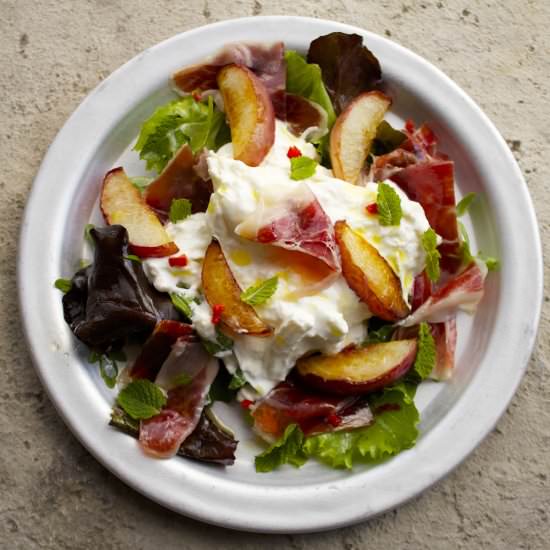 Burrata & Caramelised Peach Salad