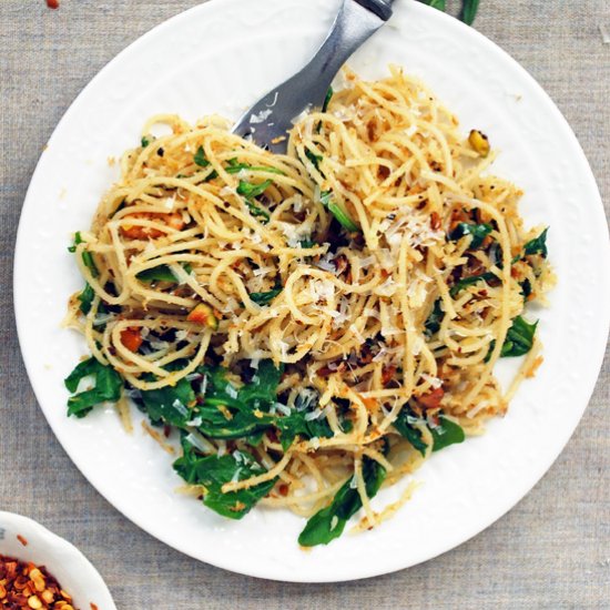 Angel Hair Pasta with Pistachios