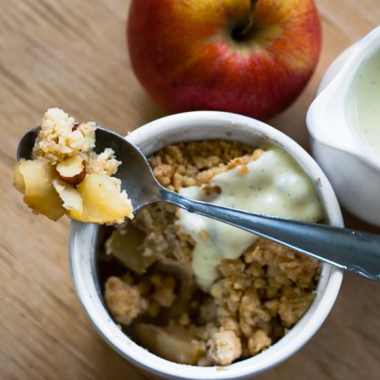 Apple Crumble with Vanilla Custard