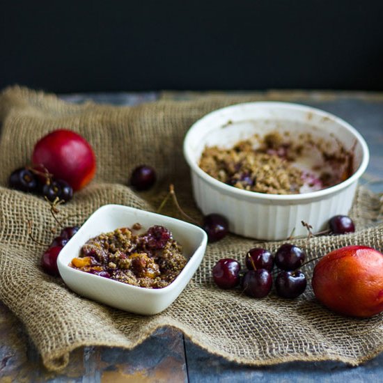 Nectarine and Cherry Crisp