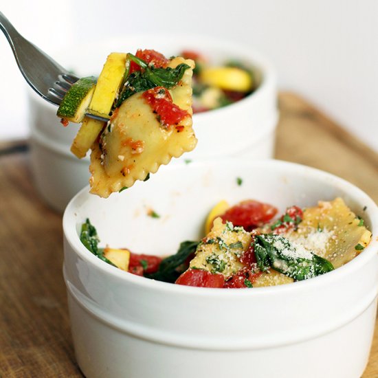 Summer Vegetable & Ravioli Skillet