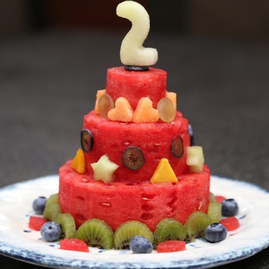 Watermelon Cake with Fresh Fruits