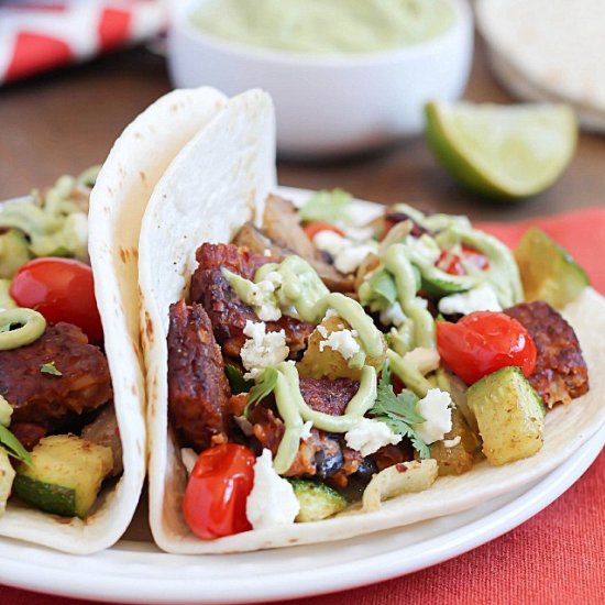 Roasted Veggie & Black Bean Tacos