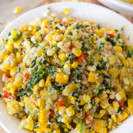 Grilled Summer Corn Quinoa Salad