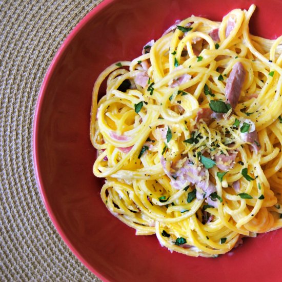 Spaghetti with Lemon and Prosciutto