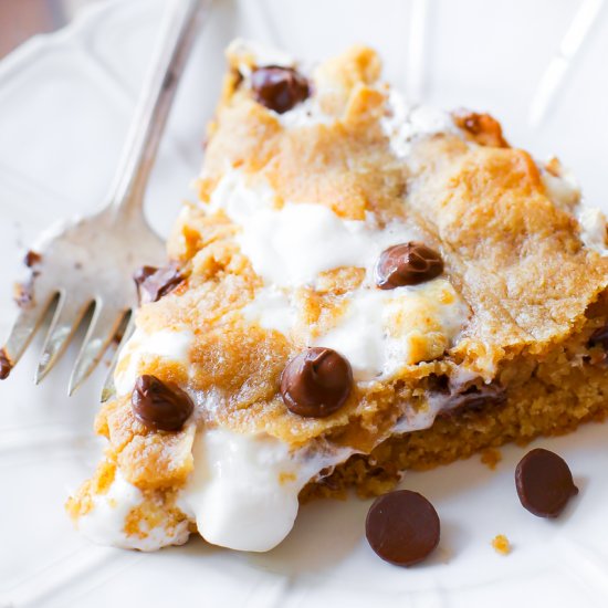 S’mores Chocolate Chip Cookie Cake