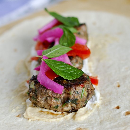 Middle Eastern Meatball Wrap