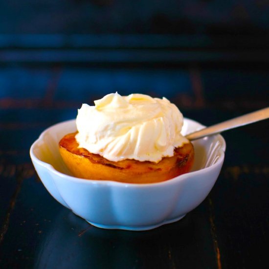 Grilled Peaches + Maple Mascarpone