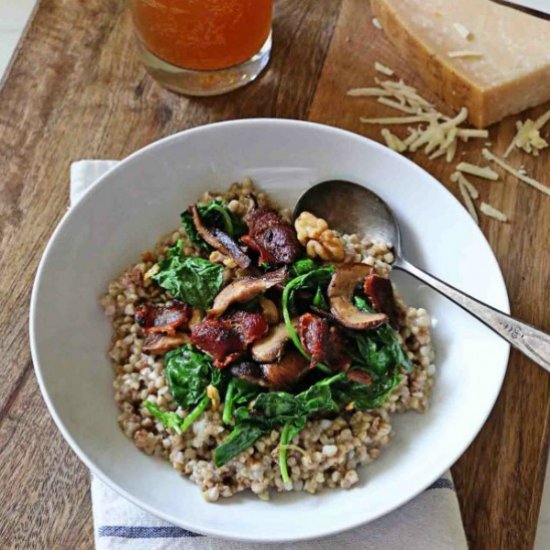 Cheesy Buckwheat with Kale