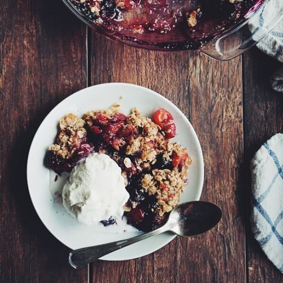 Sour Cherry Berry Crisp