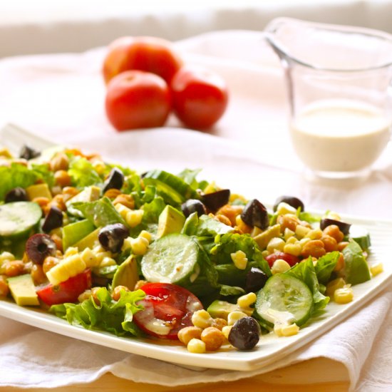 Summer Salad with Spiced Chickpeas