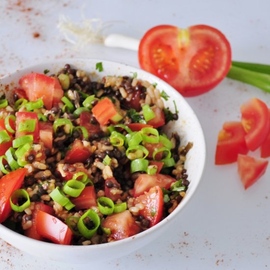 Beluga Black Lentil Salad w/ Rice