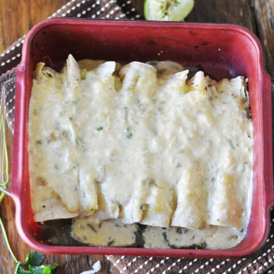 Salsa Verde Chicken Enchiladas