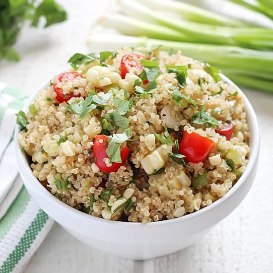 Quinoa Salad with Corn & Tomatoes