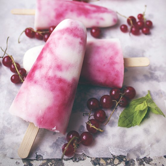 Redcurrant Yoghurt Honey Popsicles