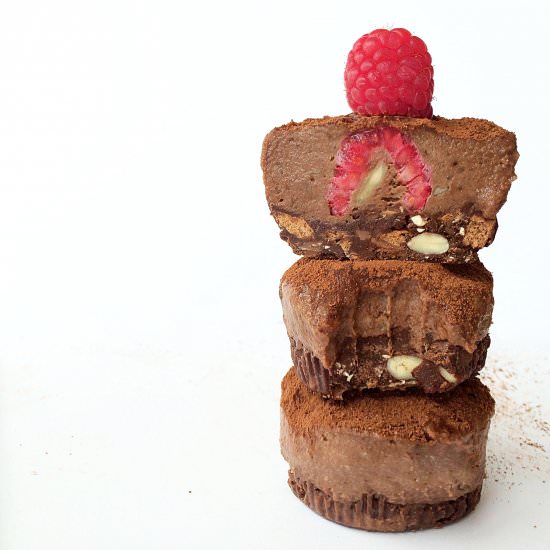 Raw Chocolate Raspberry Cakes