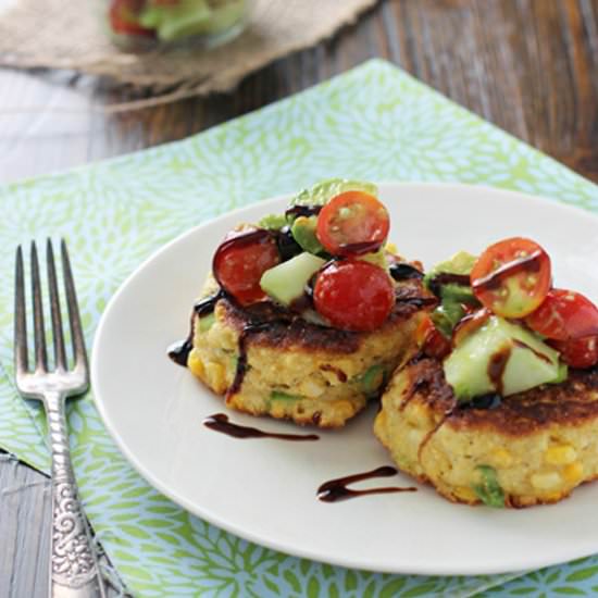 Corn fritters with salsa