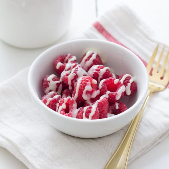 Raspberries and cream