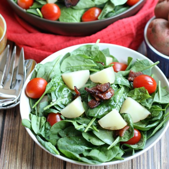 Hot Bacon Spinach Salad