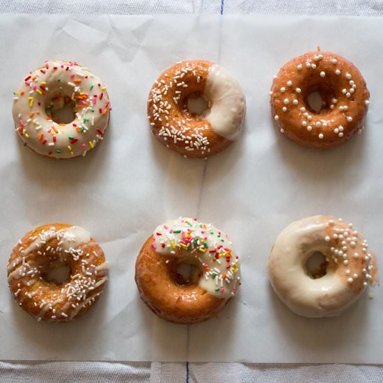 Roasted Peach Baked Doughnuts