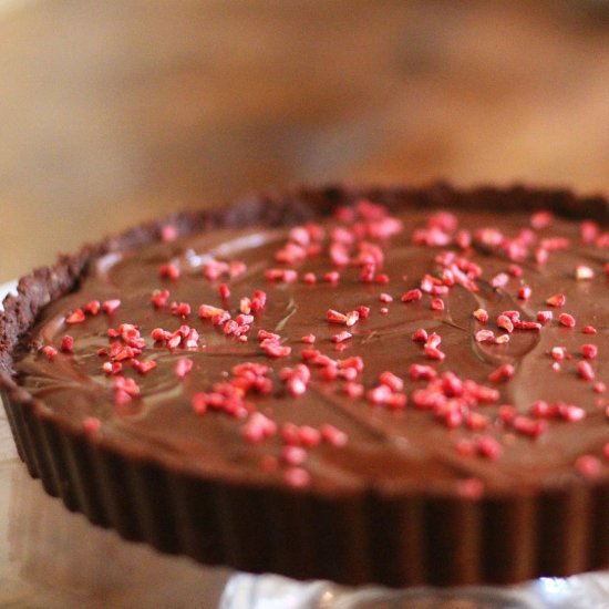 Vegan Chocolate and Raspberry Tart