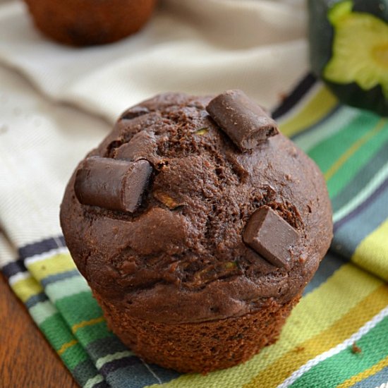 Healthy Chocolate Zucchini Muffins