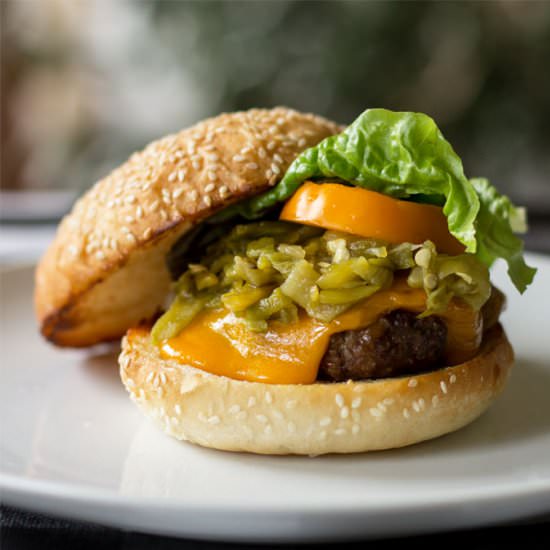 Green Chile Cheeseburger