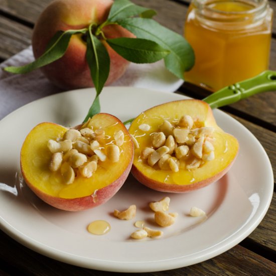 Peaches with Macadamias and Honey