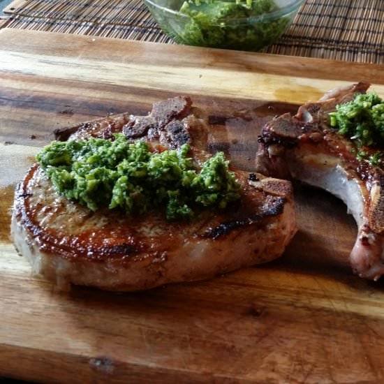 Chops w/ Garlic Scape Chimichurri