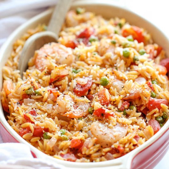 One Pot Lemon Orzo Shrimp