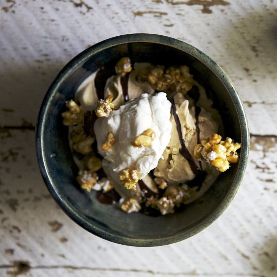 Salted Caramel Popcorn Sundaes