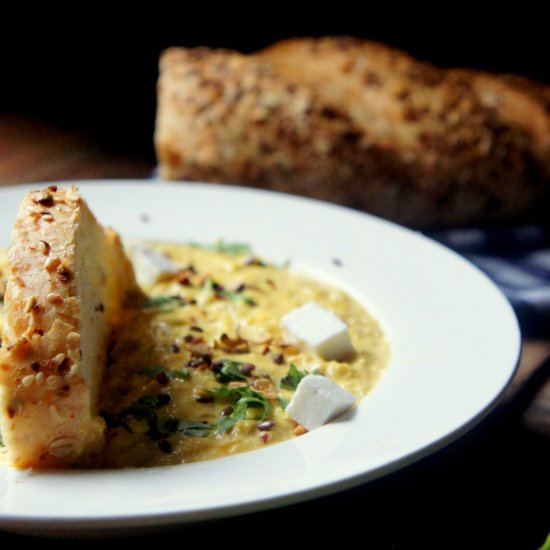 Three Cheese Bread Soup