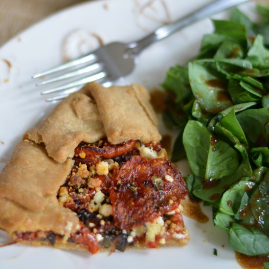 Tomato, Basil, Goat Cheese Galette