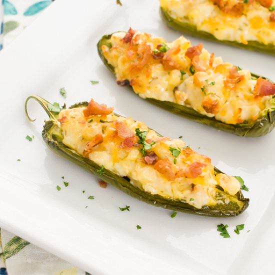 Cheesy Corn Dip Stuffed Jalapenos