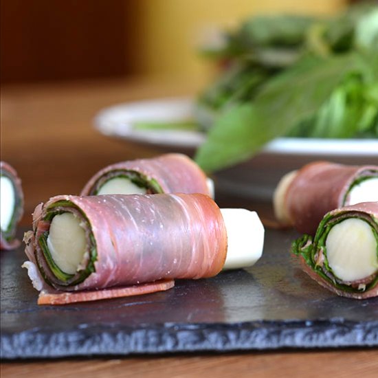 Prosciutto Basil Wrapped Mozzarella