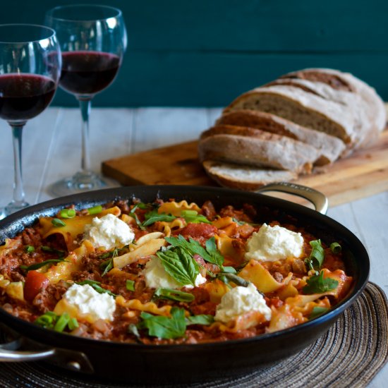 One Pan Skillet Lasagna