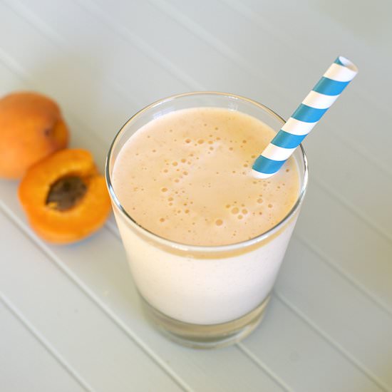 Peach apricot boozy milkshake