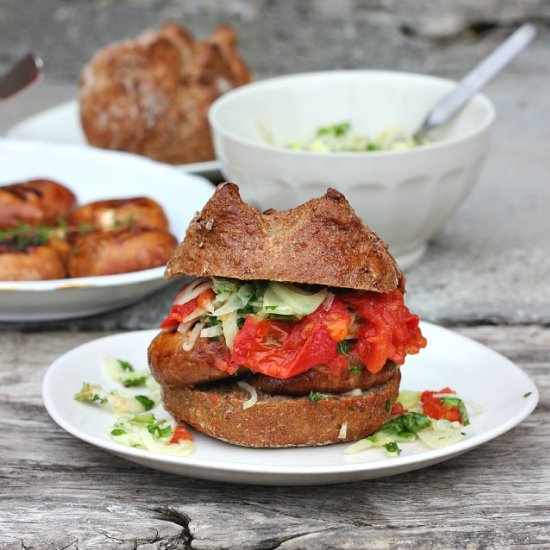 Thyme Grilled Mushroom Burgers