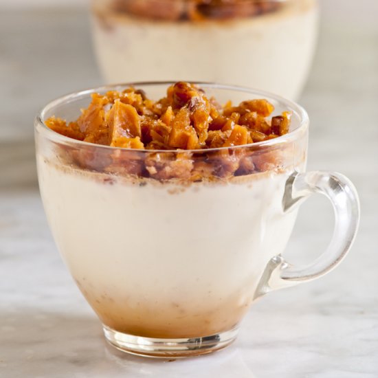 Pots de Creme with Bacon Brittle