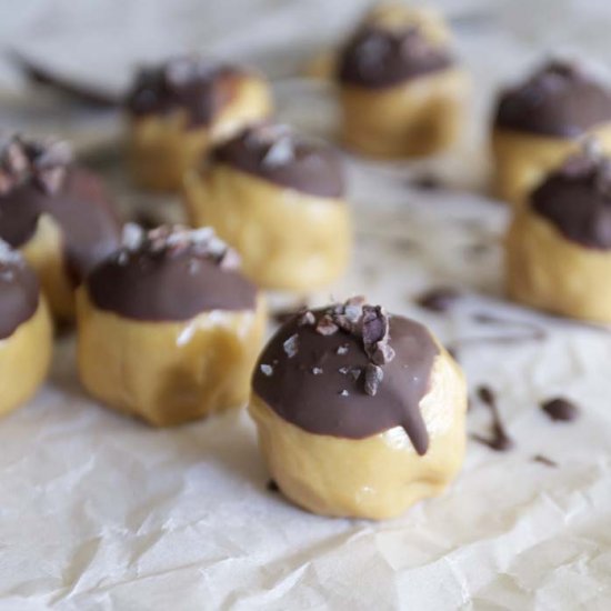 Salted peanut butter honey truffles